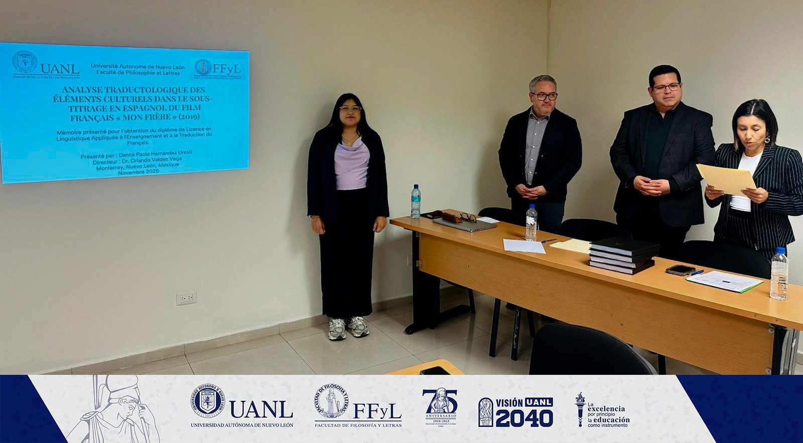 Estudiante de LAETF defiende tesis sobre análisis traductológico en cine francés